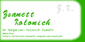 zsanett kolonich business card